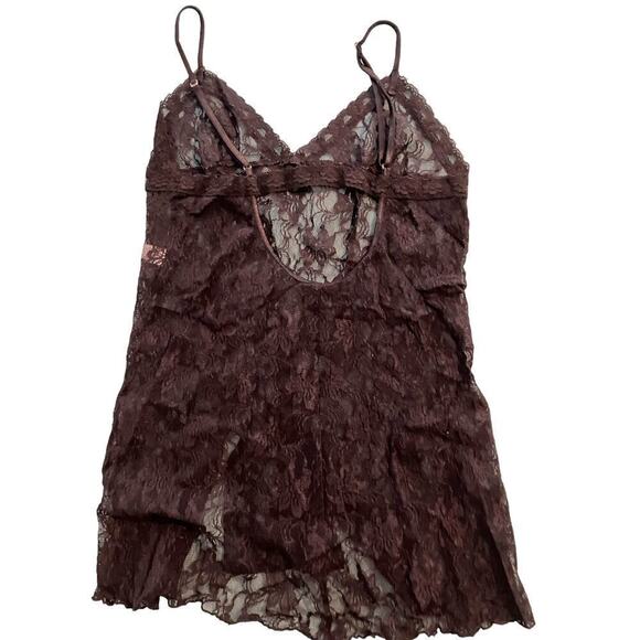 Frederick's of Hollywood Black Sheer Lace Camisole Whimsigoth Dark Grunge Fairy - Picture 5 of 8